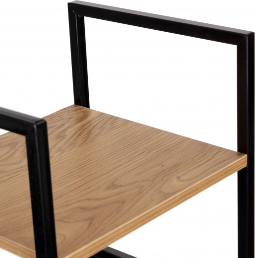 Holdbar kombination af metal og MDF med trædekor