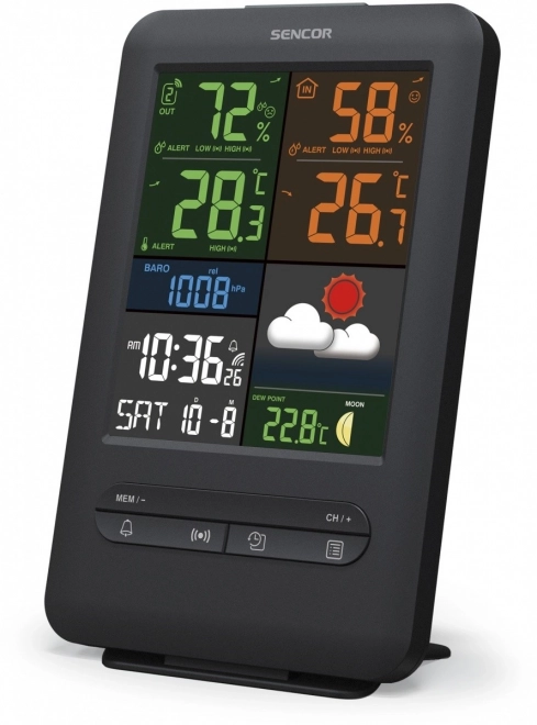 Meteorologisk station med farvet display