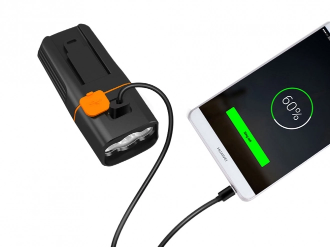 Sæt med for- og baglys til cykel med USB-opladning