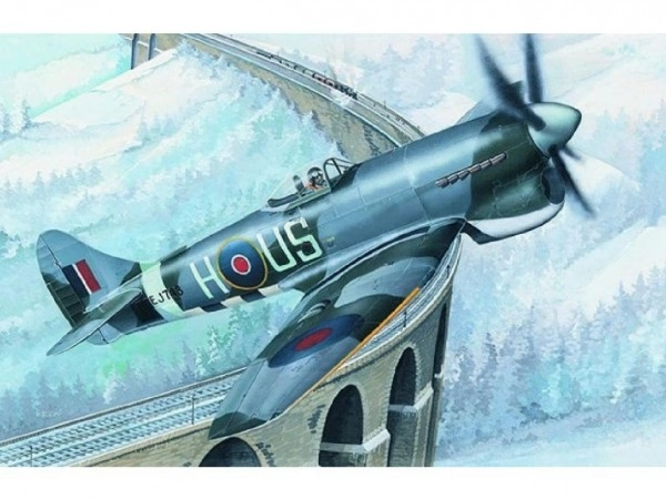 Model Hawker Tempest MK.V 14,2x17,3cm i æske 25x14,5x4,5cm