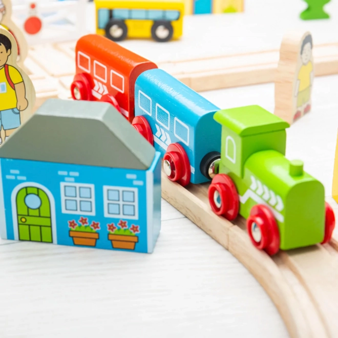 Bigjigs Rail Træjernbane by og landsby 101 dele