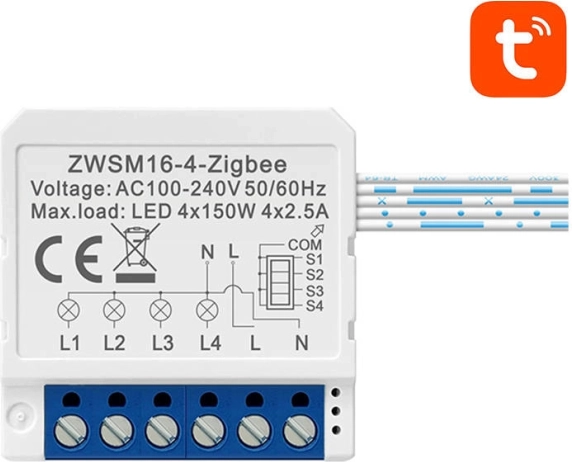 Smart relæmodul ZigBee Avatto TUYA – Firekanal