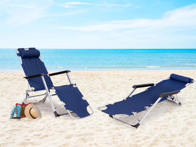 Sammenklappelig strandstol 2i1