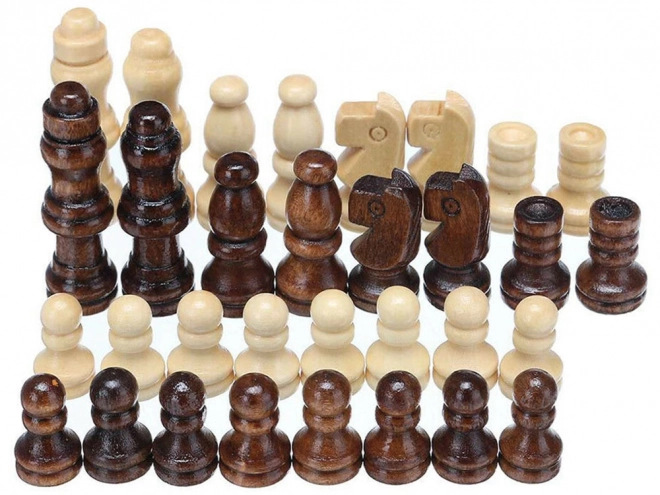 Træspil sæt 3i1: Skak, Dame og Backgammon