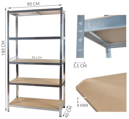 Lagerreol 180x90x40 Malatec 23768