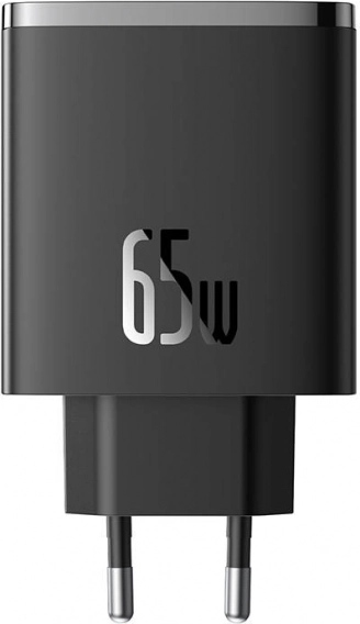 Vægoplader Baseus OS-Cube Pro 65W, 2× USB‑C + USB‑A, sort
