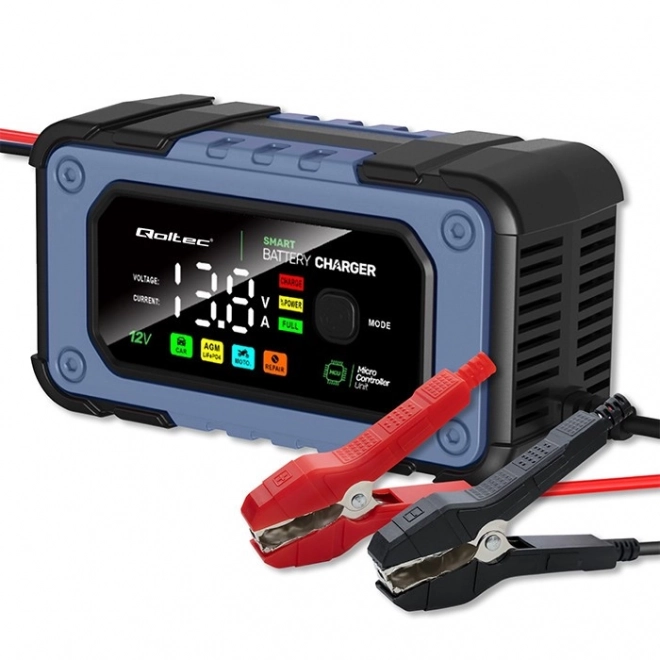Intelligent Qoltec batterioplader med reparationsfunktion 12V 7A LED 4 tilstande