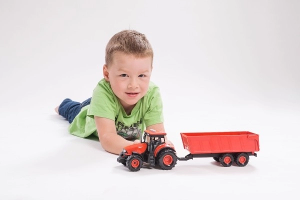 Rød traktor Zetor med trailer og lyd- og lyseffekter - 36 cm