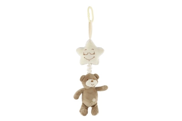Bamse med stjerne, plys gardin til krybbe/barnevogn med optrækkelig spilleautomat 36 cm i pose 0+