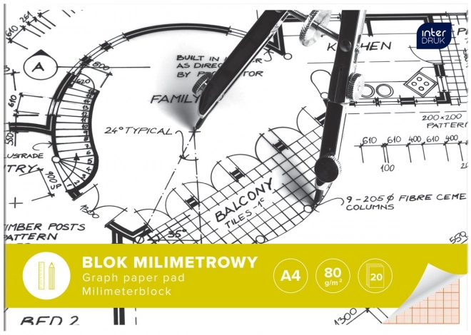 Millimeterblok A4 - 20 ark