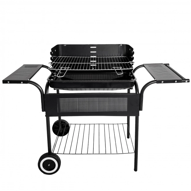 Havegrill, metalhylder, justerbar rist, hjul