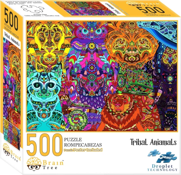 Puslespil Stamme-dyr 500 brikker Brain Tree
