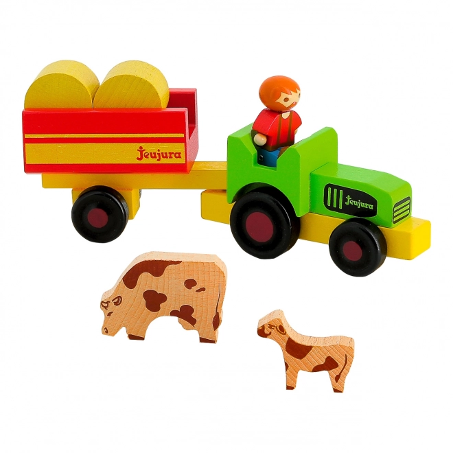 Jeujura træfigurer bonde med traktor