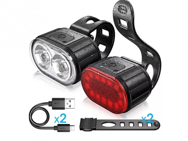 Genopladelige LED-lygter til cykel med USB