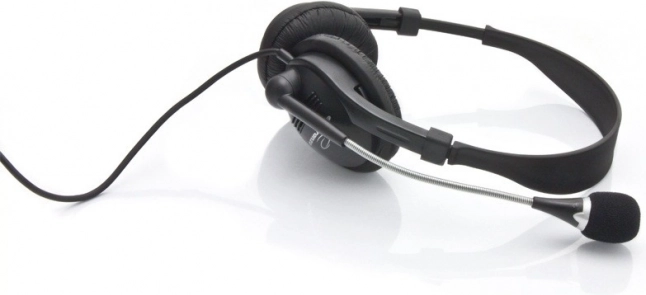 Stereo-hovedtelefoner med mikrofon og lydstyrkekontrol