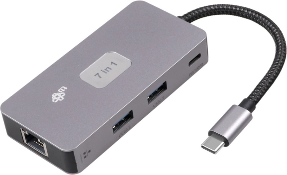 Adapter HUB USB C 7 i 1 HDMI USB SD/TF RJ45