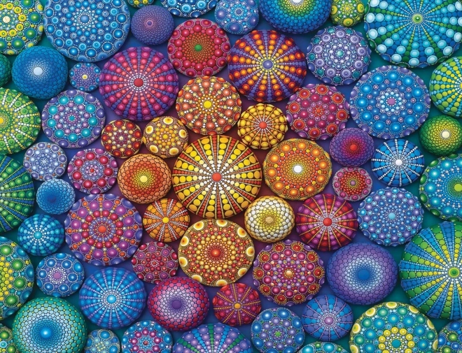 Puzzle 2D 2000 brikker Regnbue mandalaer