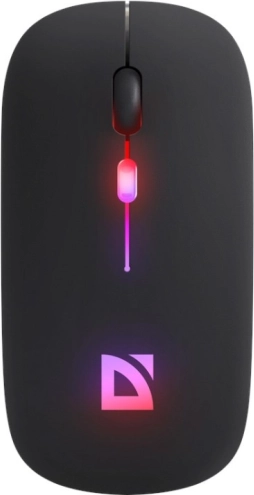 Trådløs mus DEFENDER Touch, stille klik, RGB, BT + 2,4 GHz, genopladelig, 800/1200/1600 DPI, sort