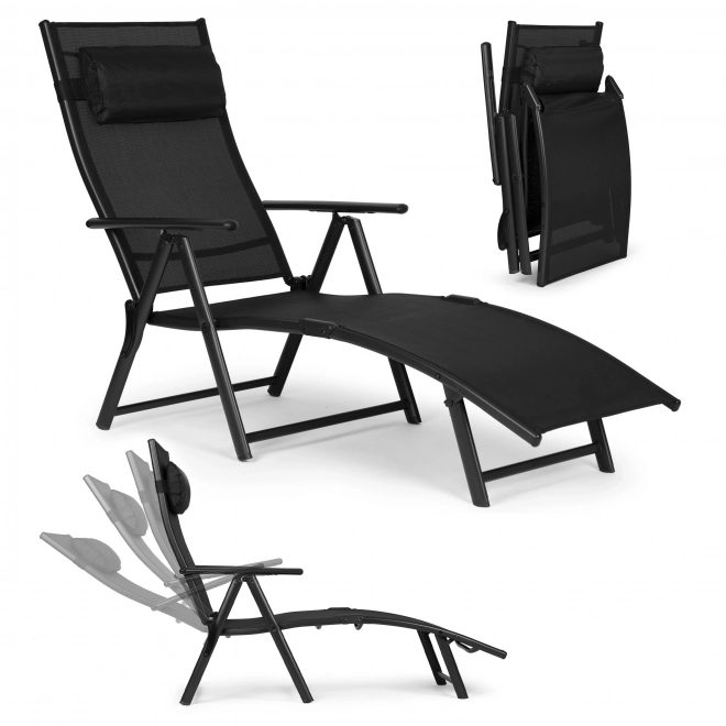 Havemøbler sammenklappelig strandstol, justerbart ryglæn, stålramme. ModernHome