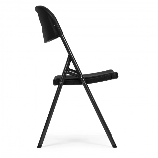 Sæt af 2 foldestole ModernHome, metalramme, HDPE, sort