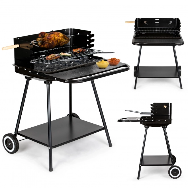 Bærbar havegrill med hylde 2 riste SL5434P
