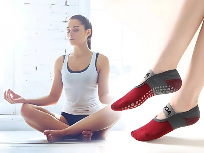 Skridsikre yogasokker med åndbart bomuld