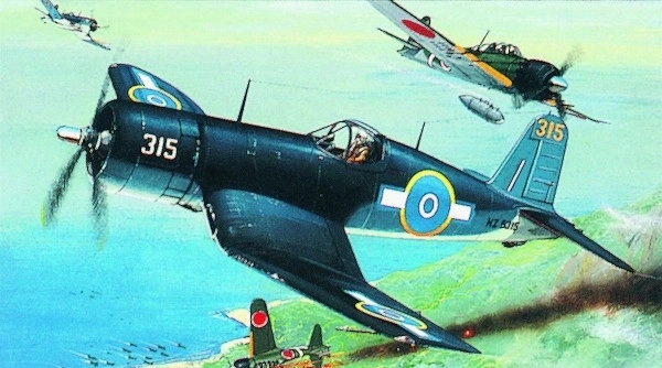 Model F4U-1 Corsair 14,1x17,3cm i æske 25x14,5x4,5cm