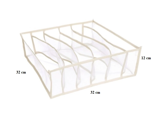 Garderobe organisator 6 rum til tøj - hvid