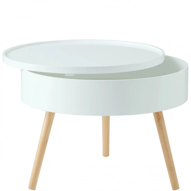 Rundt sofabord med opbevaringsplads 60 cm