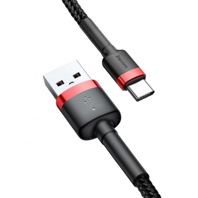 USB-C kabel Baseus Cafule 3A 1m rød-sort