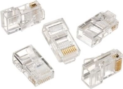 Netværksstik RJ45 til massiv leder (100 stk)