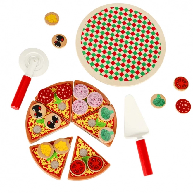 Træsæt Legetøjs Pizza med Tilbehør