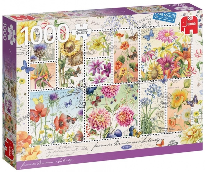Jumbo puslespil sommerblomsterfrimærker 1000 brikker