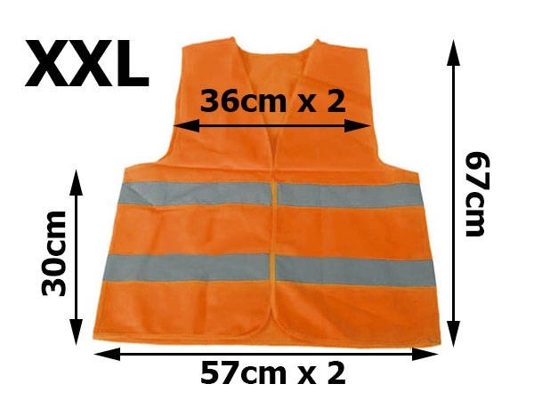 Reflekterende vest med velcrolukning orange XXL