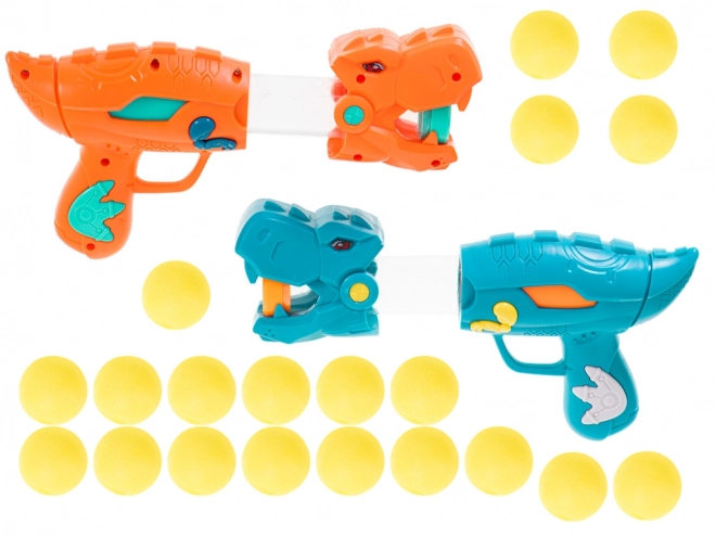 Interaktivt skydespil på Dinosaur med pistoler og kugler