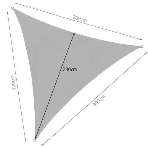 Solsejl 3x3x3m Gardlov
