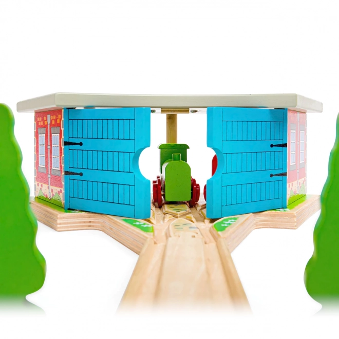 Bigjigs Rail Tredobbelt depot med porte