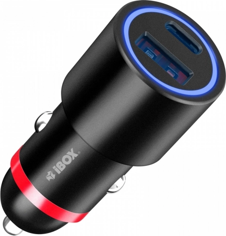 Biloplader IBOX 48 W USB‑A + USB‑C (PD 3.0, QC 3.0)