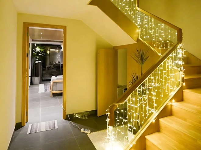 Julelysgardin 300 LED varme hvid USB