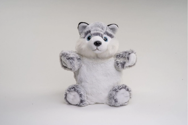Plys Hund Husky hånddukke 25 cm
