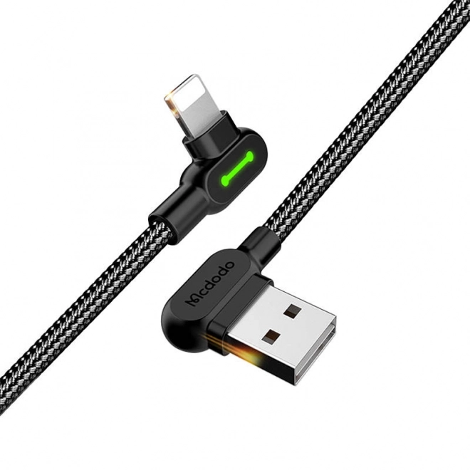 USB-Lightning kabel, Mcdodo CA-4673, vinklet, 1,8 m (sort)