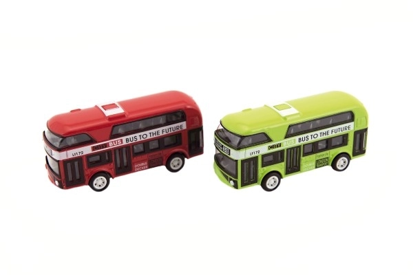 Bus dobbeltdækker metal/plastik med tilbagesnørning 9,5cm