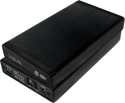 ekstern boks til HDD 3,5" SATA med USB 3.0, sort aluminium