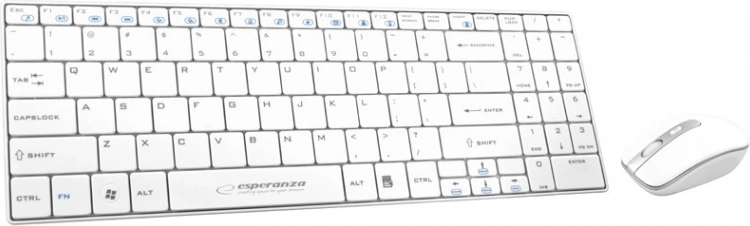 Trådløst slankt tastatur og mus 2,4 GHz LIBERTY hvid