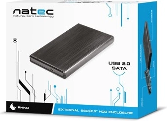 Eksternt aluminiumskabinet Natec Rhino til 2,5" drev