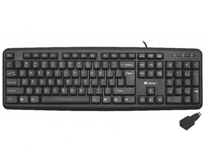 Tastatur Tracer Maverick sort med USB + PS2 adapter