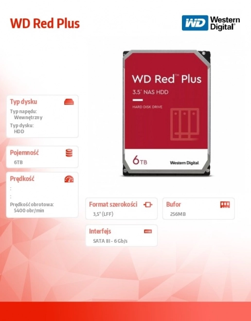 WD Red Plus 6TB Harddisk 3,5"