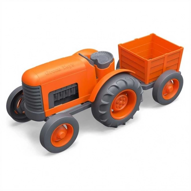Traktor med anhænger i orange fra Green Toys