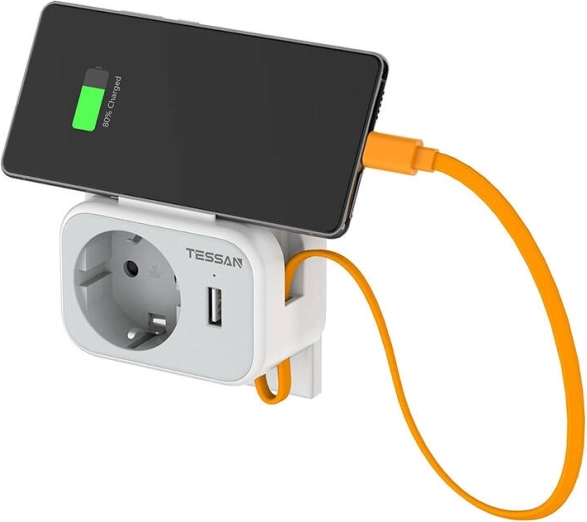 Tessan vægkontakt med USB-porte