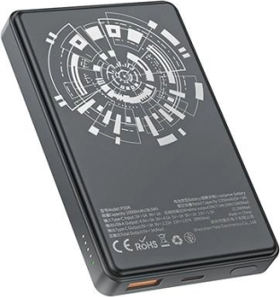 Trådløs powerbank MagSafe 10000mAh 22,5W sort